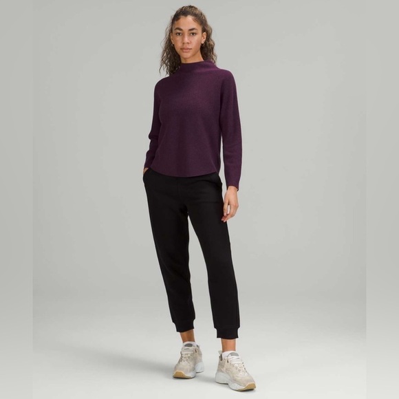 Lululemon Boxy Cotton-Blend Sweater, Heathered Vintage Plum, Size M/L - Picture 1 of 10